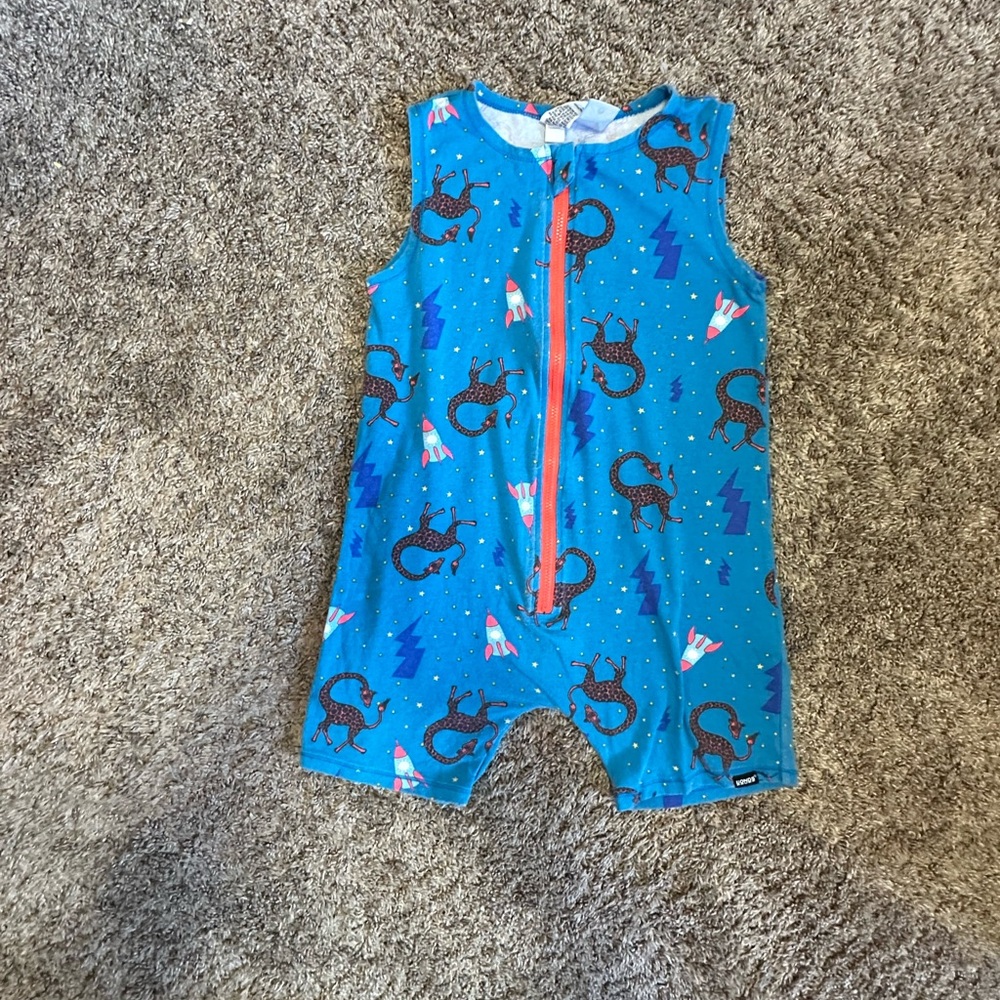 Blue Dinosaur Print Bonds romper